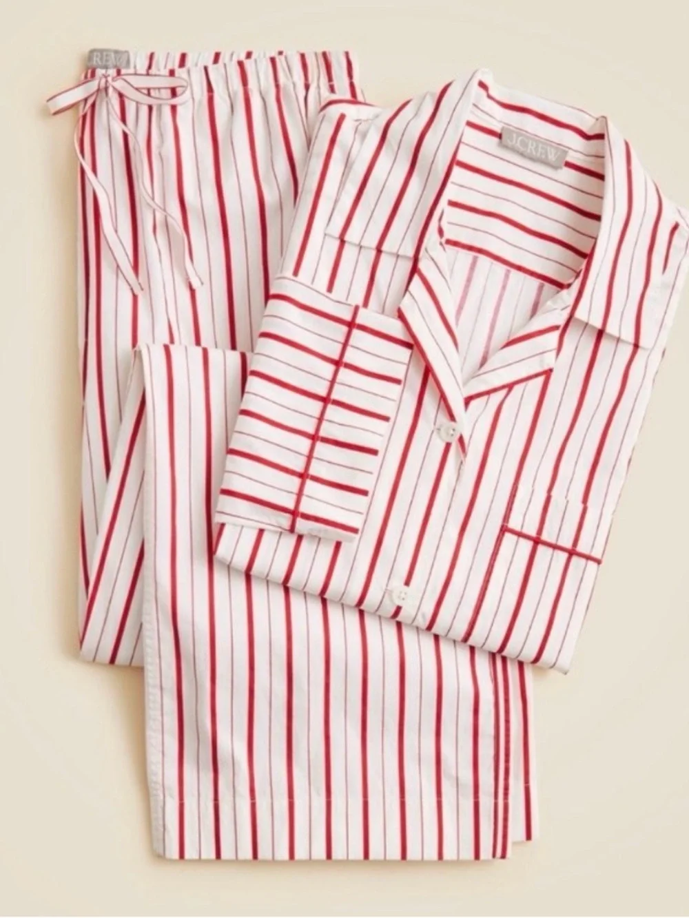 Red & White Striped Pajama Set - Classic Two-Piece XL